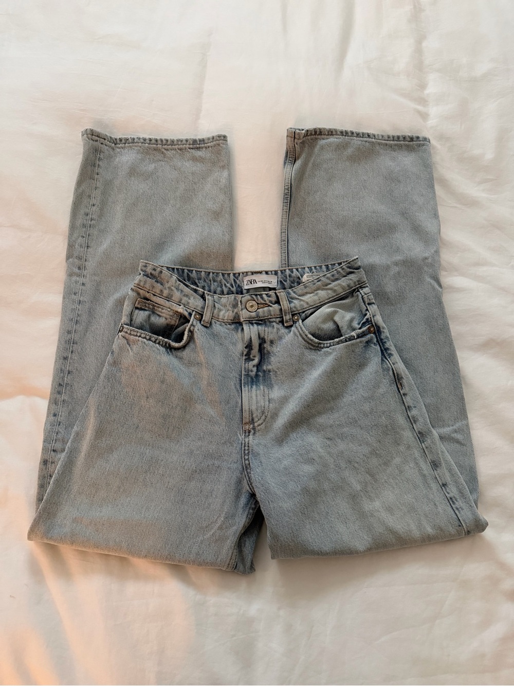 Zara Light Blue Straight Leg Jeans